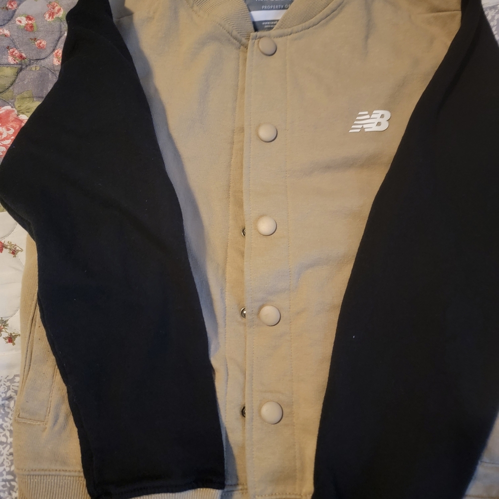 New Balance Beige and Black Bomber Jacket